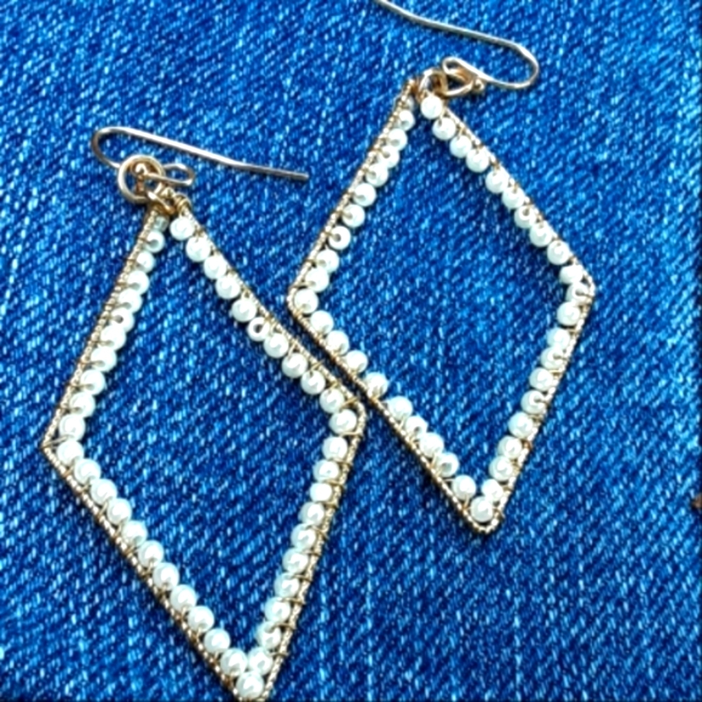 Dangling beaded earrings